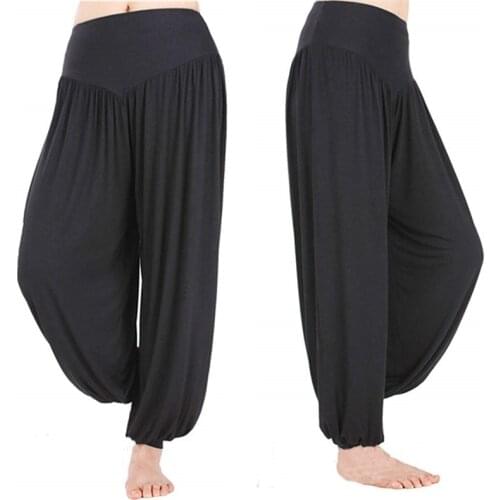 Super Soft Modal Spandex Yoga Pilates Pants High Waist Sports Dance Harem Trousers Loose Casual Plus Size Joggers Unisex
