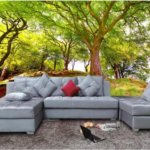 Green Tree Sunshine Large Wall Mural Wallpaper for Living Room Bedroom Home Decor TV Sofa Backsplash wall paper 3d wallpaper rol