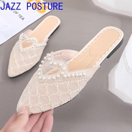 2021 Womens Slippers Summer Casual Flat Shoes Hollow Love Slippers Mesh Slippers Ladies Shoes Beach Slippers w142