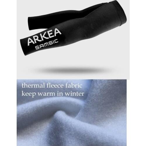 WINTER THERMAL FLEECE 2021 ARKEA SAMSIC TEAMBLACK CYCLING JERSEY ARM WARMERS SUN UV PROTECTION ONE PAIR SZIE XS-4XL