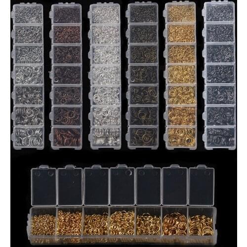 1 Box 3mm~10mm Metal Jump Rings Open Link Split Rings Set for Jewelry Making