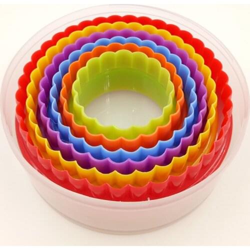 1 Set Round Shape Cookie Cutter with box Cake Mold Biscuit Fondant DIY Cake Kitchen Cooking Tools 6 size together