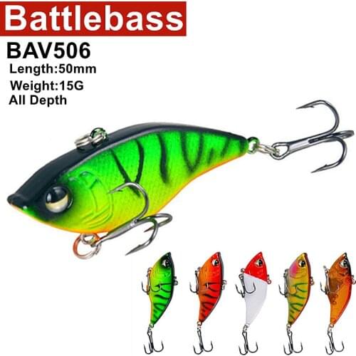 1PC 55mm 15g Sinking Fishing Lure Lipless Crankbaits Hard Artificial VIB Vibration Bait All Depth Winter Ice Fishing Tackle