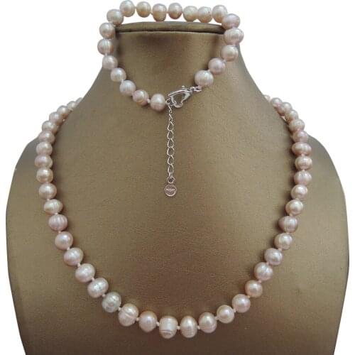 100% NATURE FRESHWATER PEARL NECKLACE WITH NICE HEART CLASP-near round shape pearl