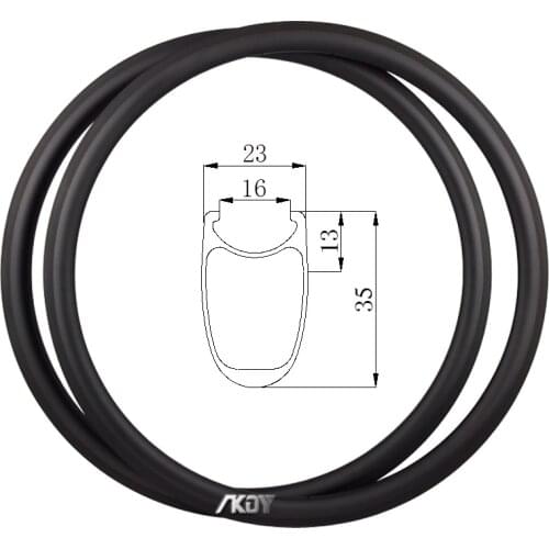 35mm Carbon Rim 700c Clincher V Brake 700c Road Bicycle Rims 23mm Width 14/16/18/20/24/28/32/36 Holes 700c Rim Carbon