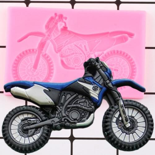 3D Motorcycle Silicone Mold DIY Baby Birthday Fondant Cake Decorating Tools Cake Baking Candy Clay Chocolate Gumpaste Moulds