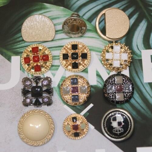 5pcs Fashion Golden buttons For Coat Embellishments for clothing Snaps for clothes Sewing Material Sewing Accessories Blouse but