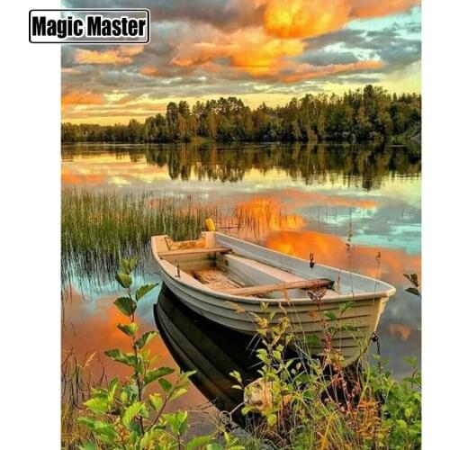 Diamond Embroidery Boat 5D diy Diamond Painting round/square Cross Stitch 3D Diamond Mosaic home Decoration Gift