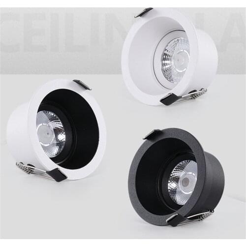 Frameless Angle Adjustable Recessed LED Downlight 5W 7W 9W 12W 15W 20W Dimmable Deep Glare LED Ceiling Spot Light Pic Background
