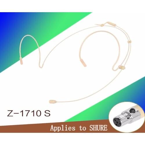 Free Shipping Flesh Colour Mini XLR 4 Pins TA4F 4PIN Connector Plug Headset Microphone For SHURE Wireless BodyPack Transmitter