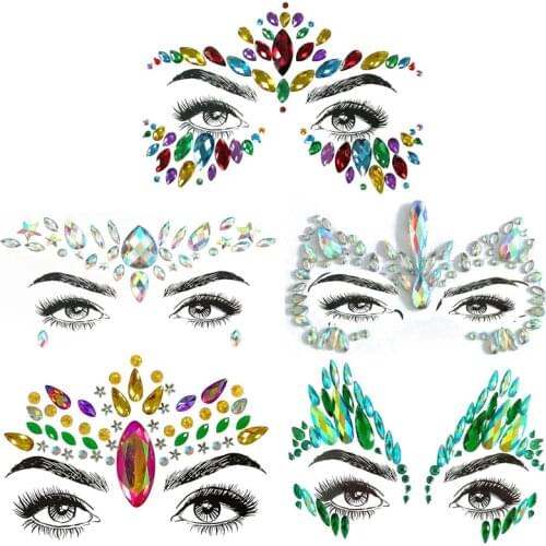 Glitter Face Jewels Temporary Tattoo Sticker Body Gems Gypsy Festival Adornment Party Face Decoration Tattoo Beauty Makeup Tools