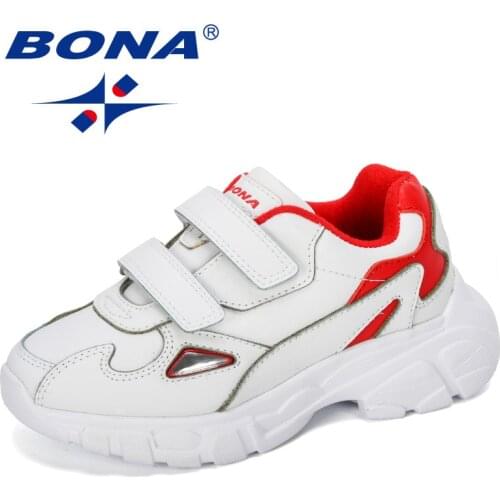 BONA 2019 New Designer Children Shoes Soft Bottom Non-slip Kids Sports Shoes Light Boys Girls Sneakers Walking Jogging Footwear