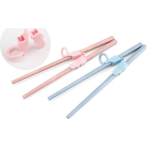 Eco-friendly 3Pcs ABS Baby Exercise Training Chopsticks Ring Children Beginner Chopsticks Using Training Tool Kitchen Supplies
