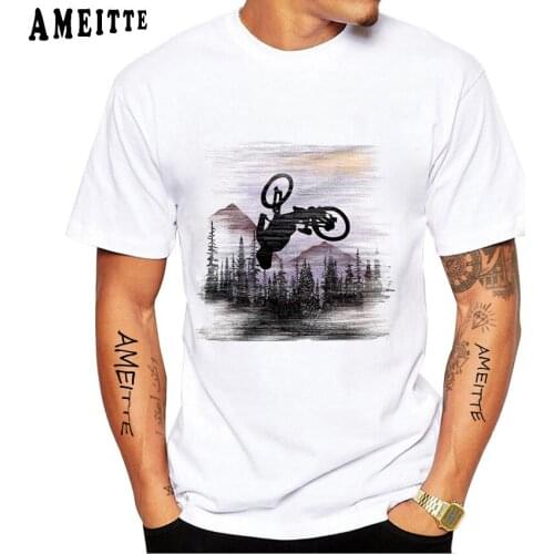 Mountains Bike I Love Biking Print T-Shirt Summer Mens Short Sleeve Bicycle Sport White Casual Tops Boy Cycling Tee Shirts
