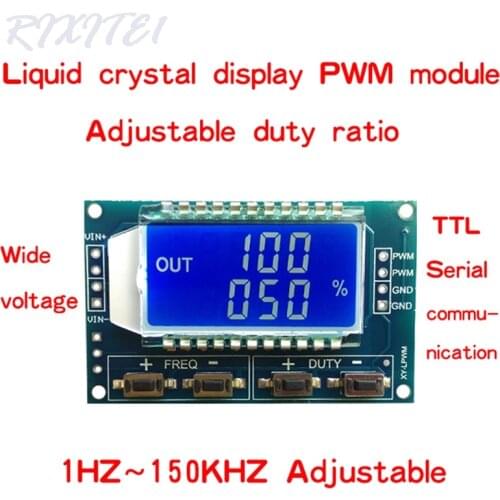 Signal Generator PWM Board Module Pulse Frequency Duty Cycle Adjustable Module LCD Display 3.3V-30V 1Hz-150Khz