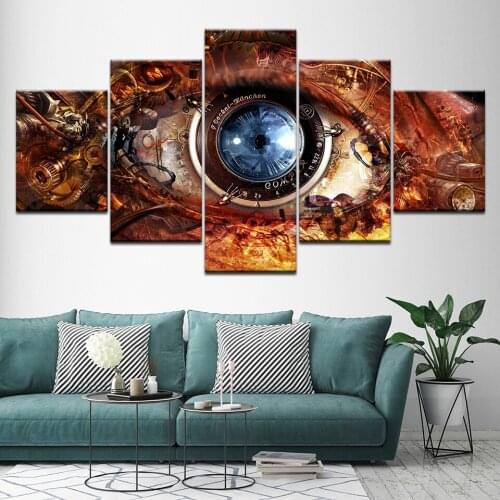 Canvas Painting Abstract Eye Lens Futuristic Sci Fi 5 Pieces Wall Art Painting Modular Wallpapers Poster Print Home Decor