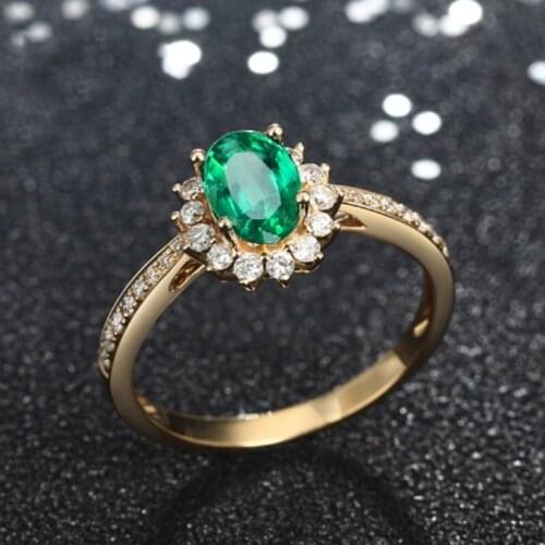 Dainty Oval High Quality Finger Rings Inlay Green White Zircon For Charm Women Statement Wedding Best Jewelry Party Gifts