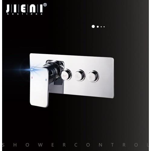 JIENI Chrome Polished Bath Shower Divert Valve Thermostatic Chrome Finish Tub Faucet Shower Faucet Control Valve