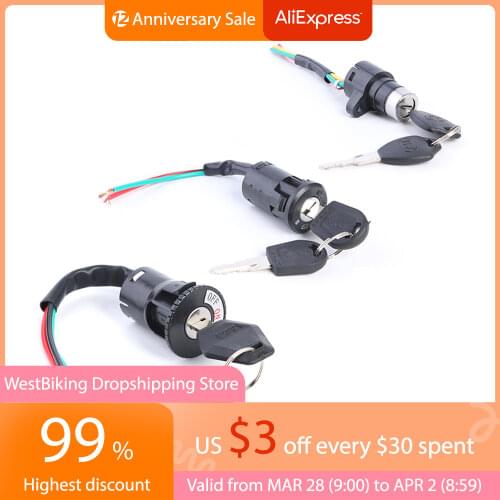 Ignition Switch Key Power Lock Universal Electric Bicycle Biking Portable Dustproof Cycling Parts for Electric Scooter
