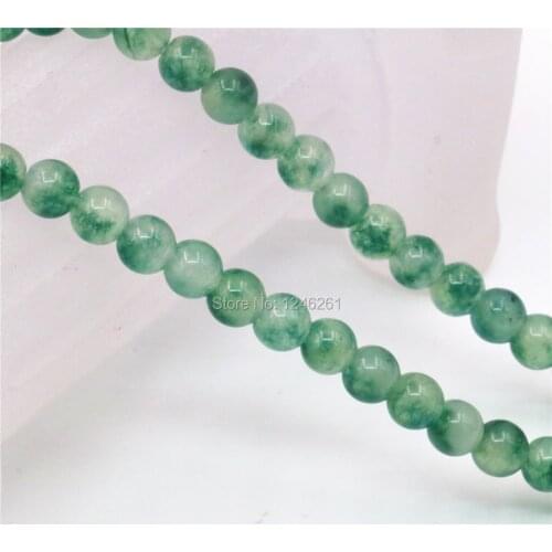 4 6 8 10 12 14mm Green Chalcedony Tourmaline Crafts Loose DIY Round Beads Balls Accessory Parts Jewelry Making Christmas Gifts