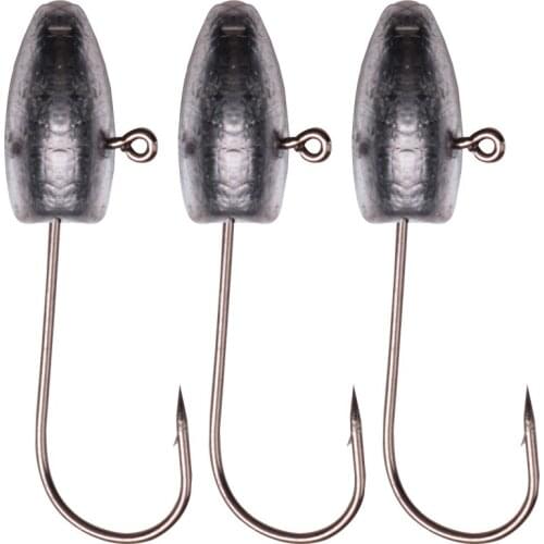 4Pcs/Lot Lead Head hooks Root hook 2g 3g 5g 7g Barbed Hooks for Soft Lure worm Jigging Hook Fishing Tackle