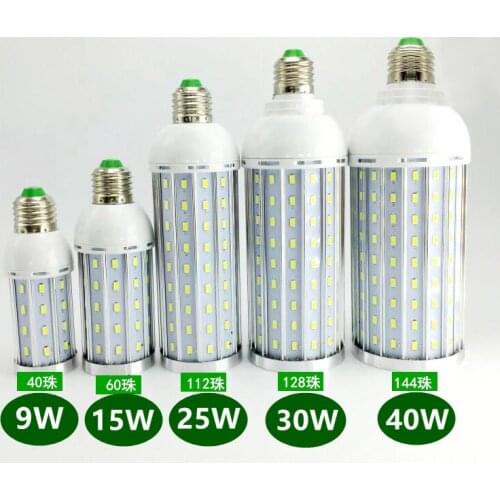 SMD5630 LED Lamp Corn Light E27 9W 15W 25W 30W 40W Bedroom Store Bulb 360 degree Cold|Warm White 110V 220V DHL Free Shipping