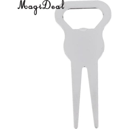MagiDeal Portable Alloy Golf Divot Tool Pitch Repair Golf Accessories Silver