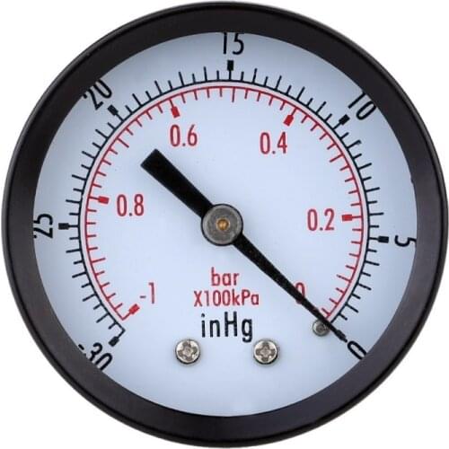 Pressure Gauge - 0 ~ -30inHg 0 ~ -1 bar Mini Dial Air vacuum pressure gauge pressure gauge pressure gage vacuum manometer dual