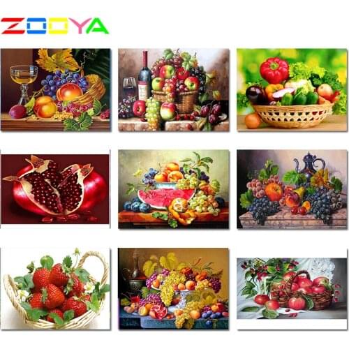 ZOOYA 5d Diy Diamond Painting Embroidery Set Full Round Diamond Embroidered Fruit Diamond Painting Home Decoration Gift A60009
