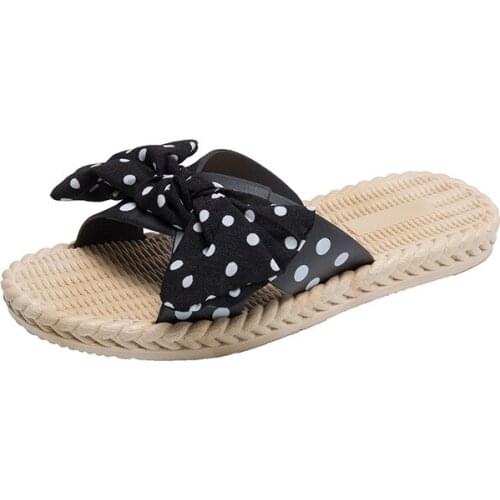 YSHUNIJ 2021 New spring/summer sandal slippers women wear stylish Korean version of bow womens slippers