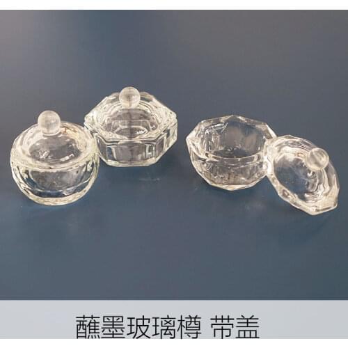 Open Small Capacity English Calligraphy Glass Ink Bottle Professional Dip Ink Glass Bottle with Cover