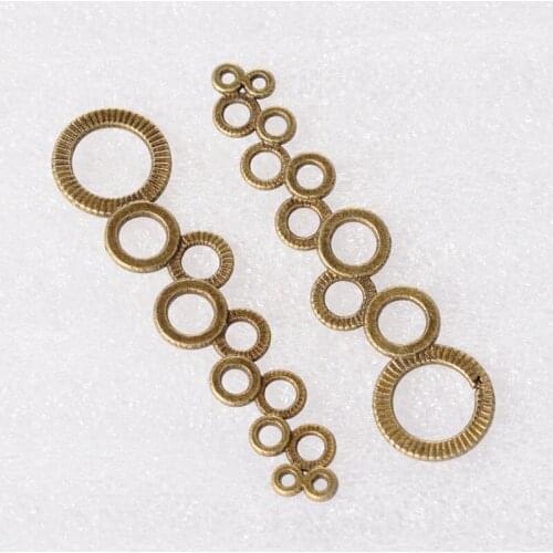 Pandahall Tibetan Style Antique Bronze Pendants for necklace jewelry making, Lead Free & Nickel Free, 46x12x1mm,Hole:1~7mm F80