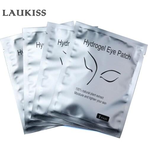 50/100 pairs/lot Eye hydrogel Patches for Eyelash Extension Eyelash Pads Silver Under Eye Non-woven Makeup All Building Lashes