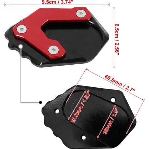 Motoforti Motorcycle Kickstand Side Stand Enlarger Support Extension Plate Pad Aluminum Alloy Red for BMW R1250GS R1200GS LC
