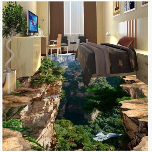 Custom Photo Floor 3D Wallpaper Modern Art Gunsan stereoscopic 3D floor stickers PVC Wall Paper Self-adhesive Floor Mural
