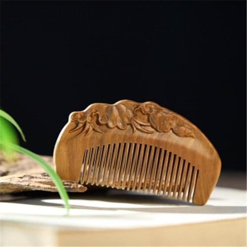 Professional Wooden Comb Handmade Hair Brush Health Care Anti-static Massage Comb Black Sandalwood Comb Wedding/ Birthday Gift