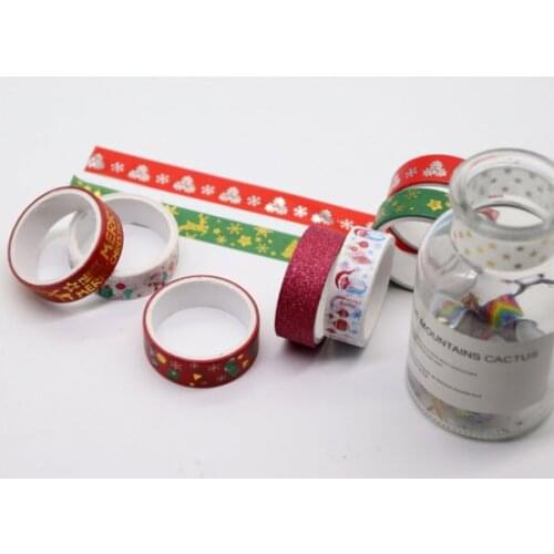Merry Christmas DIY masking tape 2M length DIY decoration sticker paper Gift items 3 rolls/package
