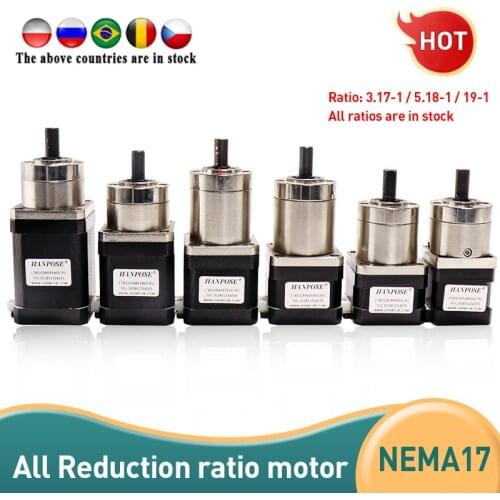 Nema17 Stepper Motor Planetary geared Gearbox 17HS2408S-PG All Ratio Geared Extruder mechanical arm robot motor For 3D Printer