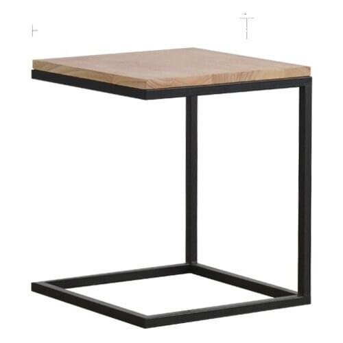 Nordic Small Table Living Room Square Small Square Table Corner Table Side Table Solid Wood Sofa Coffee Table Iron Table