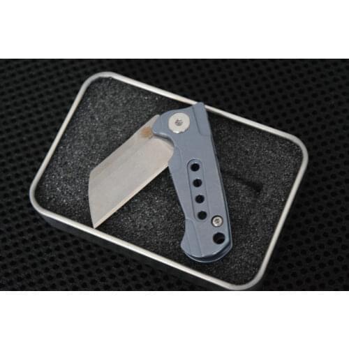 Trskt Small Folding Knives Pocket Flipper Knife ,TC4 titanium alloy Handle , Blade ( Stone Wash s35vn) ,Camping Dropshipping
