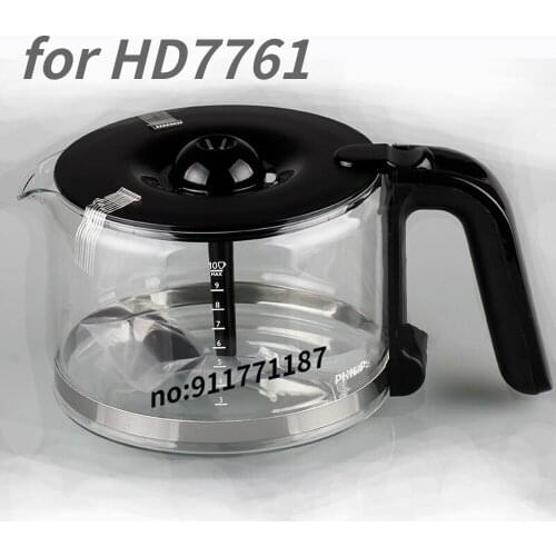 Coffee Maker Glass Jug for PHILPS HD7761 HD7762 HD7765 HD7766 HD7767 HD7768 HD7769 Coffee Maker Spare Parts