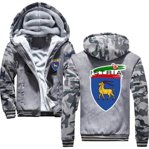 Winter hoody Mens Omaggio Istriano Long Hoodies Zipper Thicken Jackets Male Jacket Unisex Cotton Fleece warm Streetwear Coat