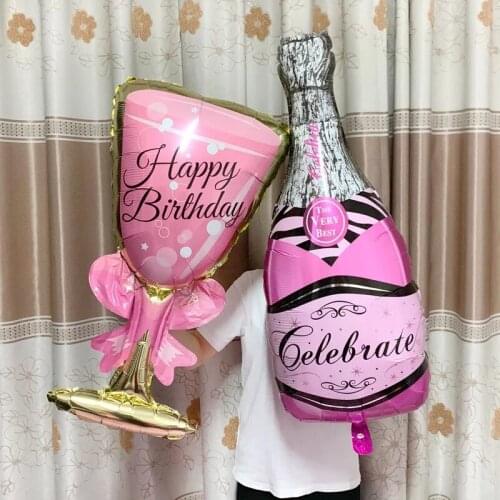 Party Decoration Balloons Champagne Glass Happy Birthday Party Decor Adult Kids Bachelorette Event Party Supplies Goblet Ballon