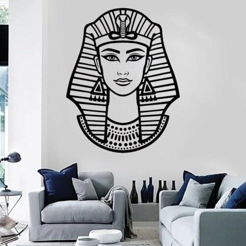 Vinyl Wall Decal Egyptian Pharaoh Stickers Room Decor Bedroom Living Room Nefertiti Art Murals Egypt O90