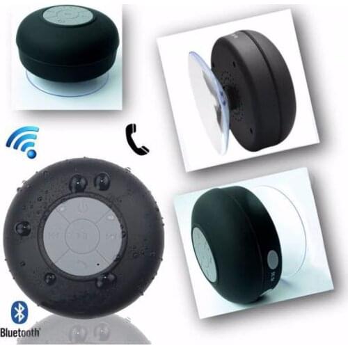 Waterproof Mini Bluetooth Shower Speaker (Black) Portable for Phone PC