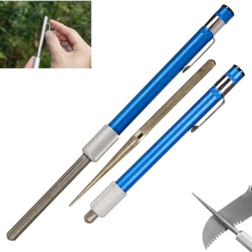 Retractable Pocket Sharpening Diamond Alloy Pen-File Sharpening Hook Tool Kit For Hunting Fish Saw Hook Outdoor Fishing Tackle