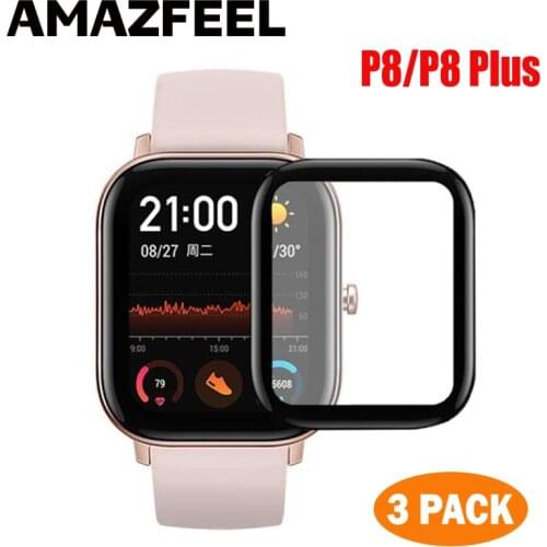 3 Packs Films P8 Screen Protector Films For Colmi P8 Smart Watch P8 Plus 3D Protective Cover film Fiber Glass Screen Protectors