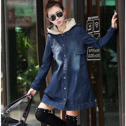 Zoulv Female Outwear Autumn Denim Thick Coat Casual Tops Winter Women Warm Denim Jacket Plus Size 5XL Loose Vintage Hooded Jeans