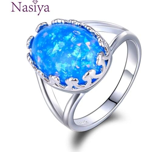 High Quality Opal Rings 925 Silver Jewelry Ring For Women Wedding Anniversary Christmas Gift Size 6-10 Accept Drop Shipping