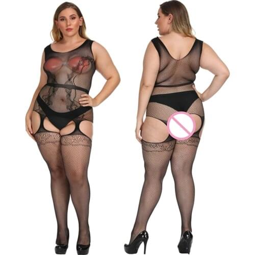 Plus Size XXXL Sexy Mesh Teddies Bodysuits Sexy Babydolls Erotic Costumes For Women Lingerie Underwear Bodystocking Crotchless